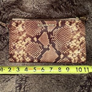Michael Kors Brown Snakeskin Wristlet